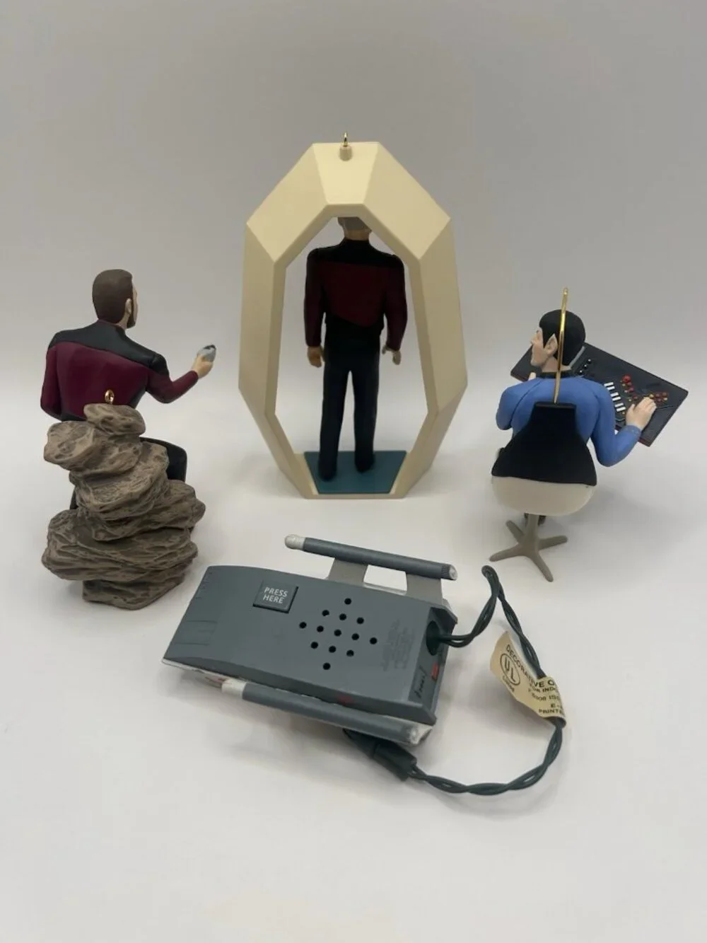 Star Trek Ornaments Hallmark Keepsake 92-96 Mr Spock Riker Picard Ship Lot Of 4